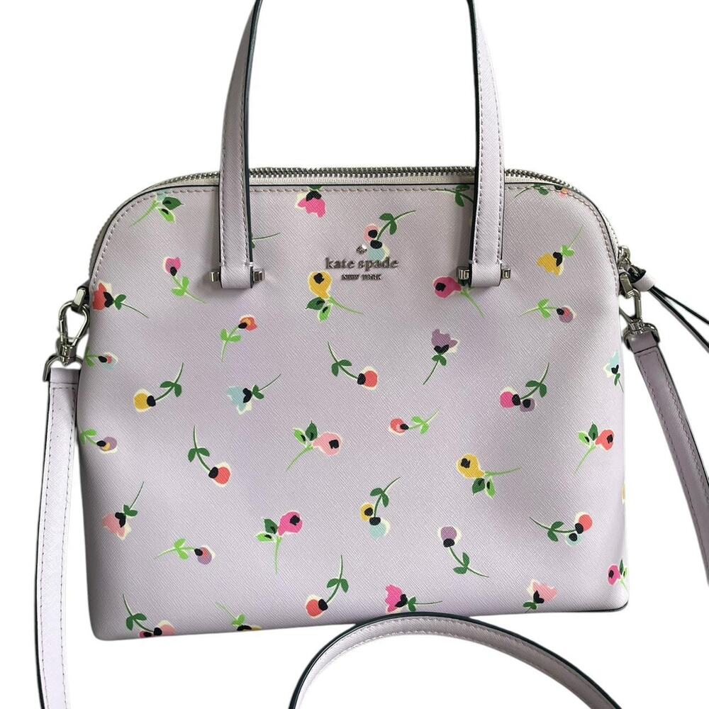 Kate spade new york floral purple shoulder bag with strap